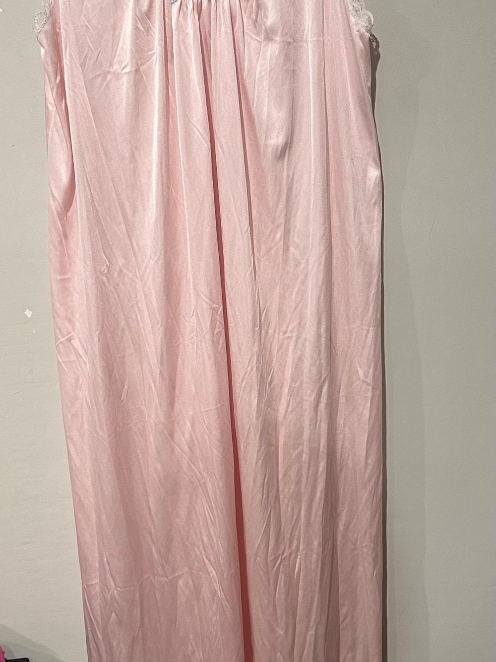 Vandemere Pink Nylon Nightgown Women’s Size Small Vintage Lace Trim Sleeveless